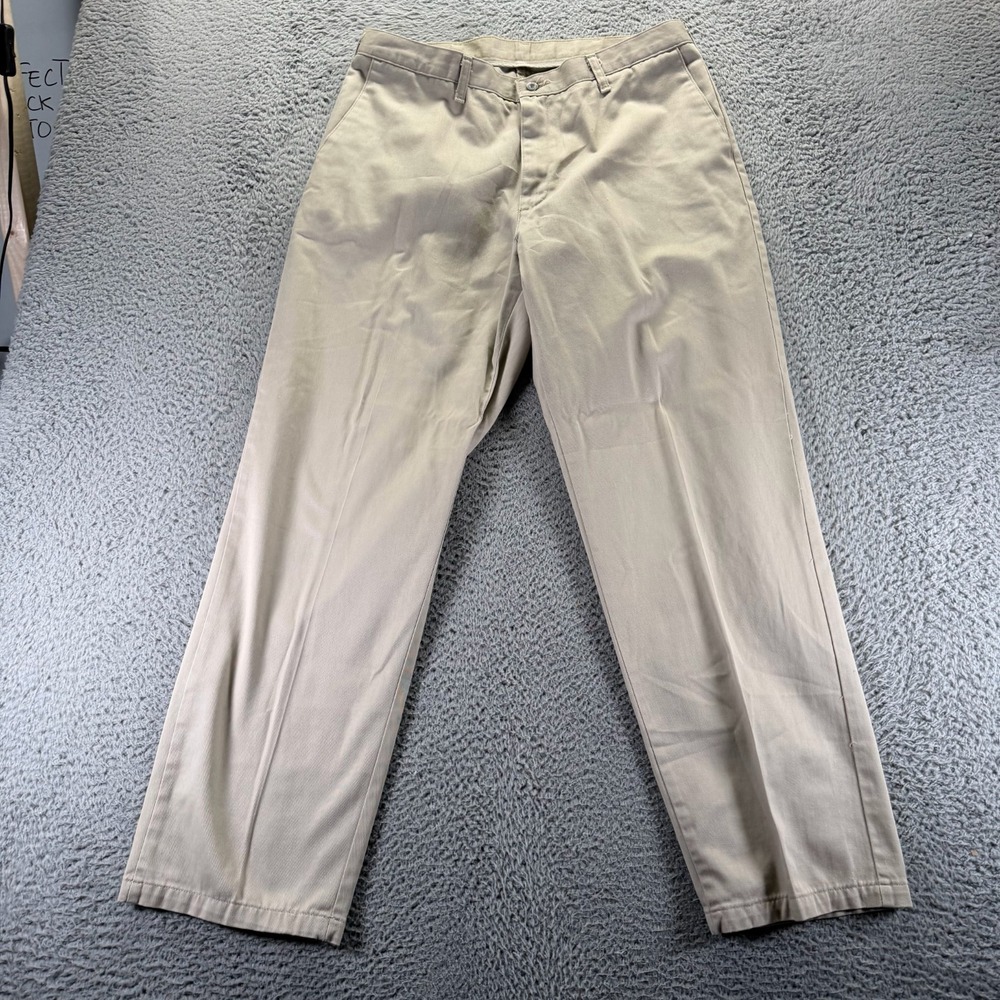 Lee Pant Mens 36x32 Beige Cotton‎ Khakis Straight Leg Travel Utility Workwear